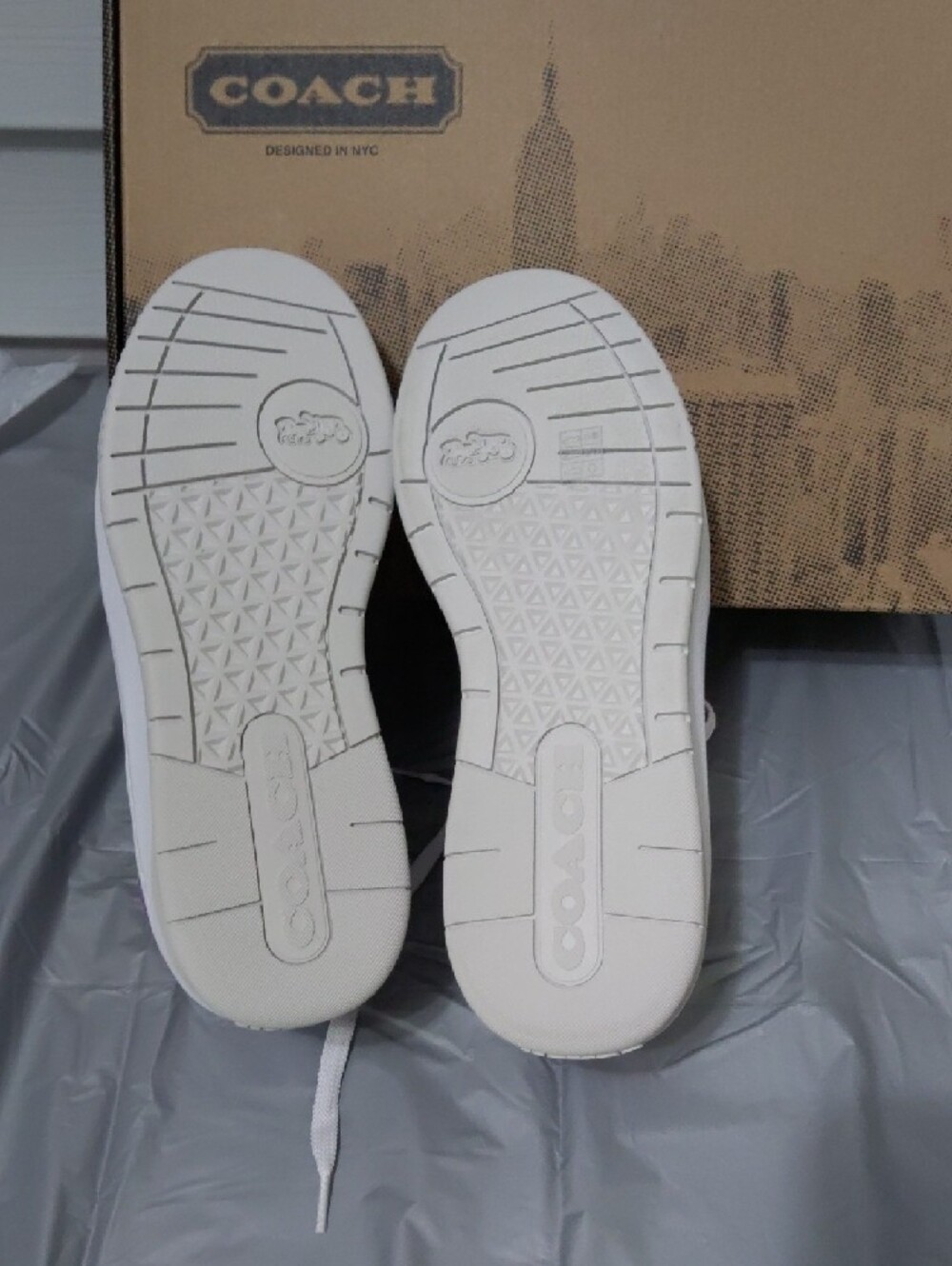 Coach White and Purple Platform Sneakers - Picture 5 of 12